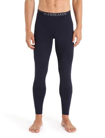 Men's Icebreaker Merino 200 Sonebula Thermal Leggings Midnight Navy / Snow | CA 1819CTVE